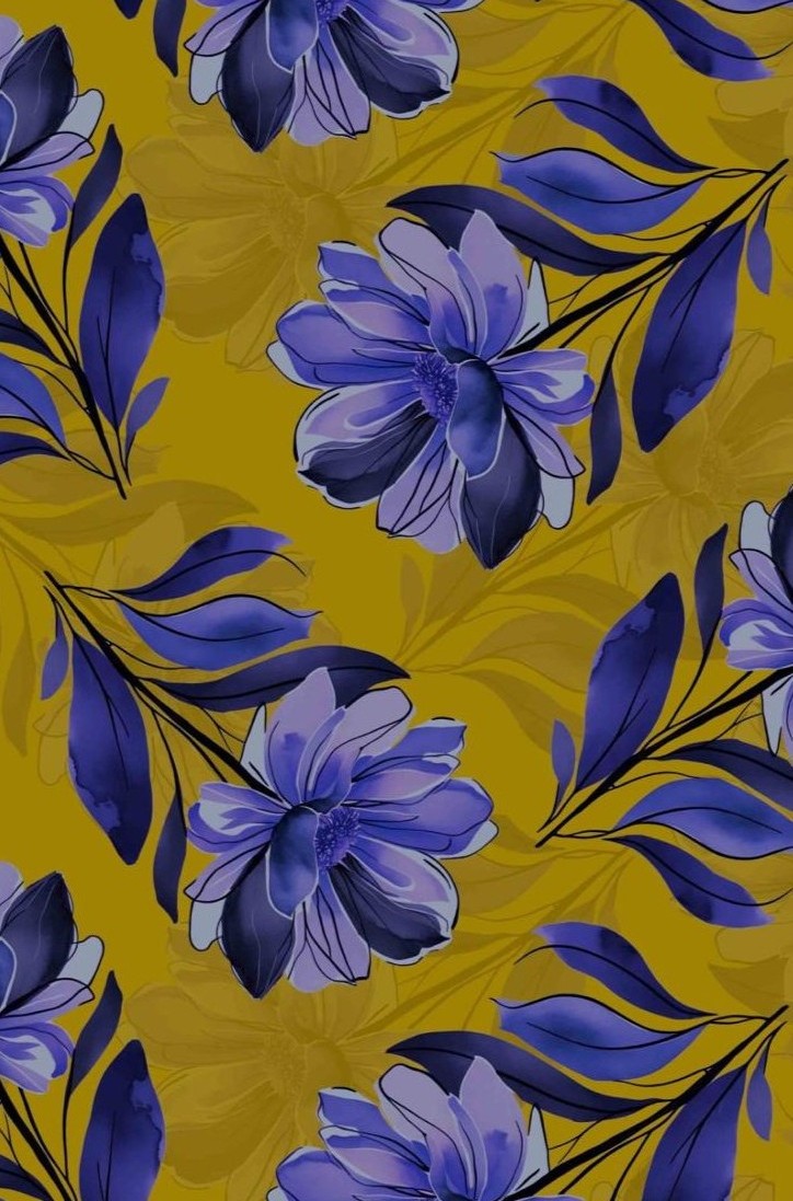 Purple Floral on Gold