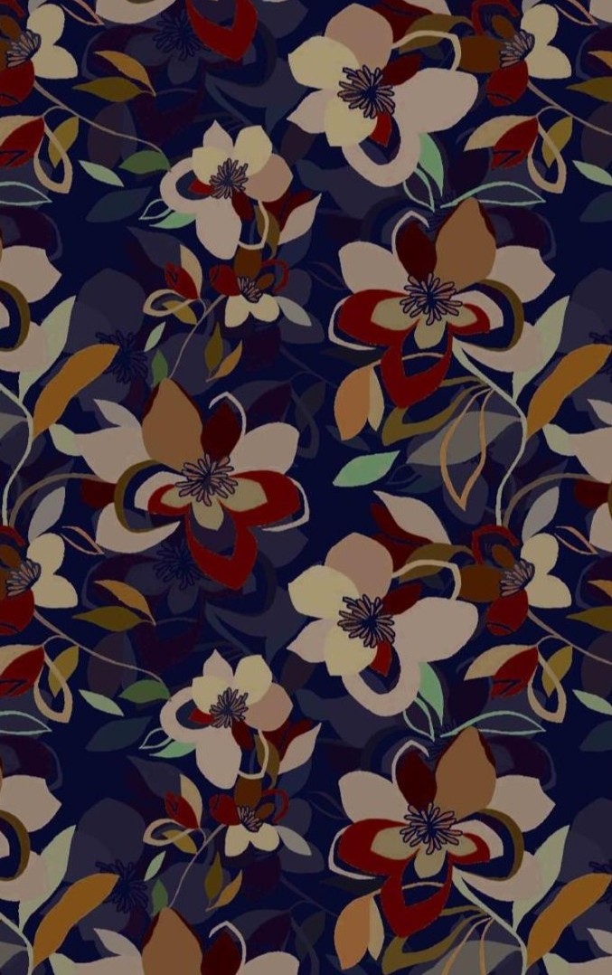 Navy Retro Floral