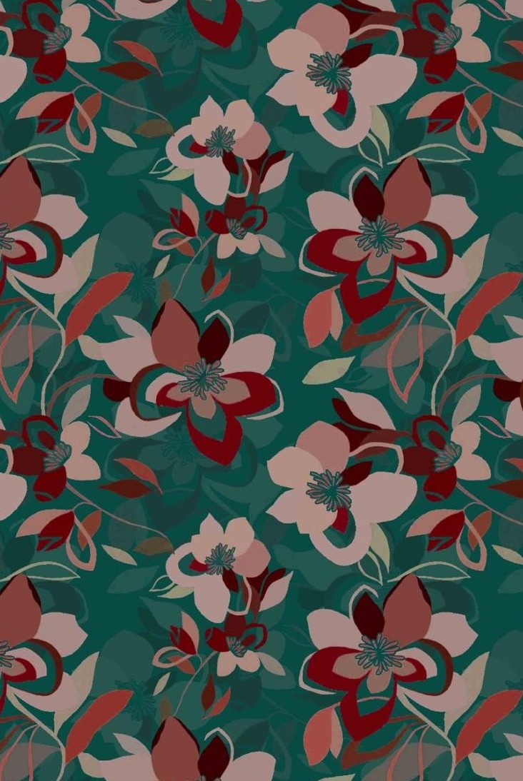 Teal Dusty Rose Florals