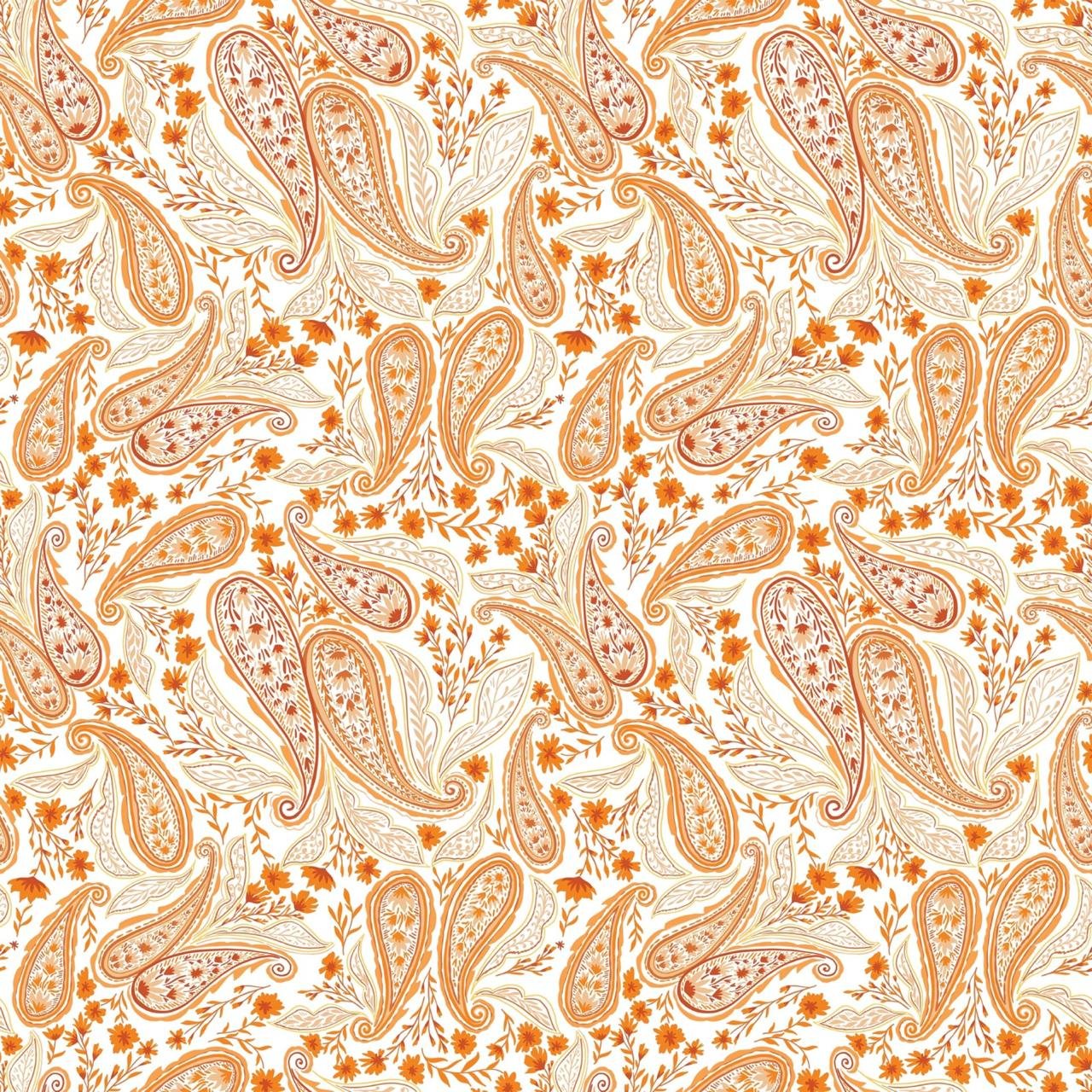 Orange Paisley Garden