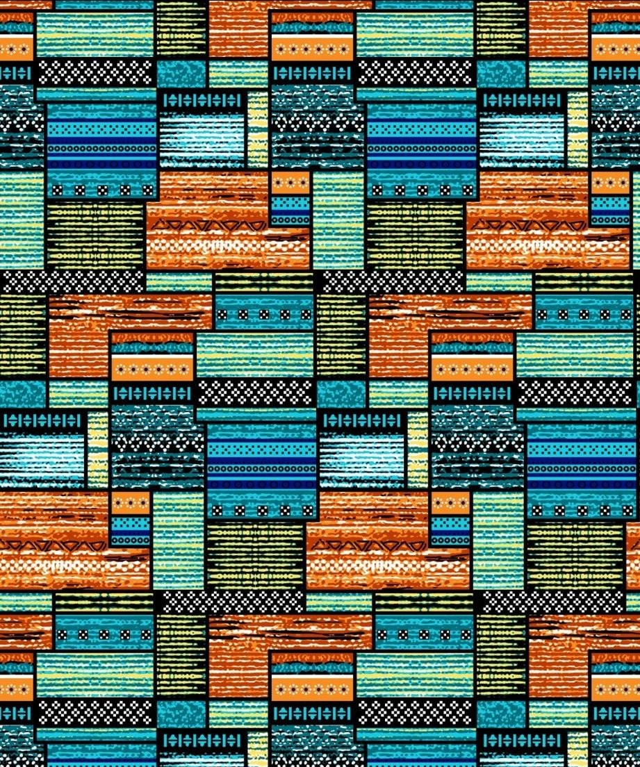 Kente Orange & Turquoise