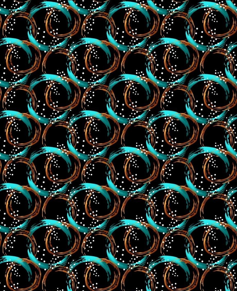 Abstract Teal & Copper Swirls