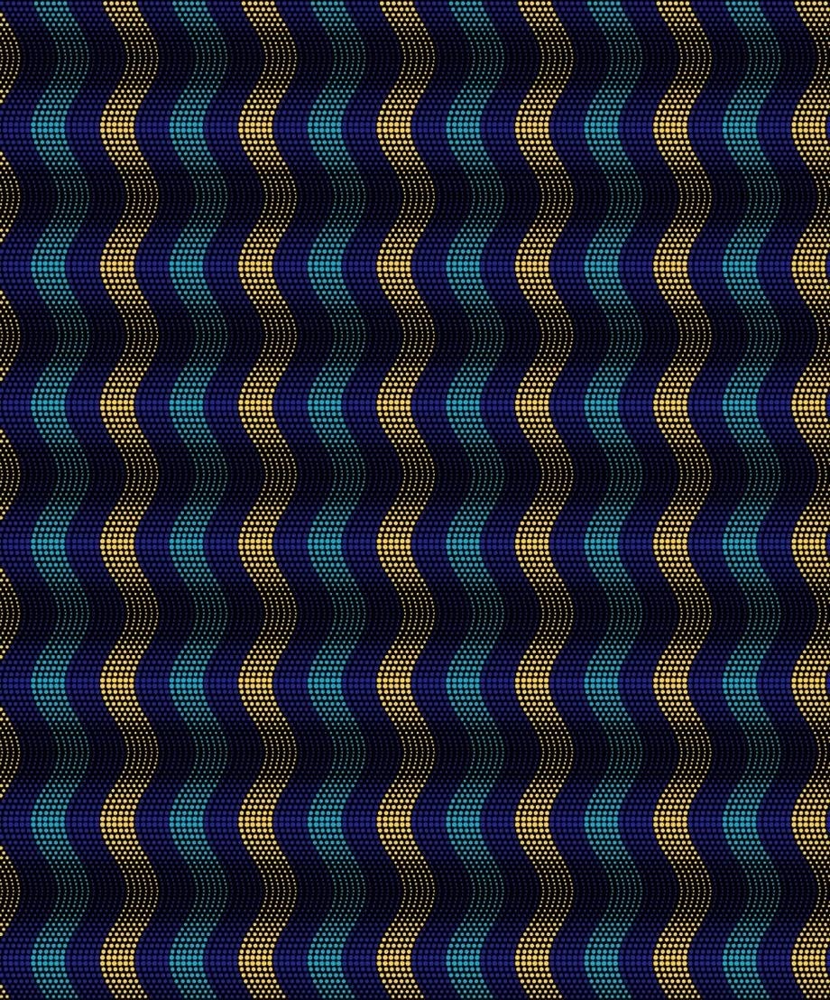 Blue & Gold Wave Dots